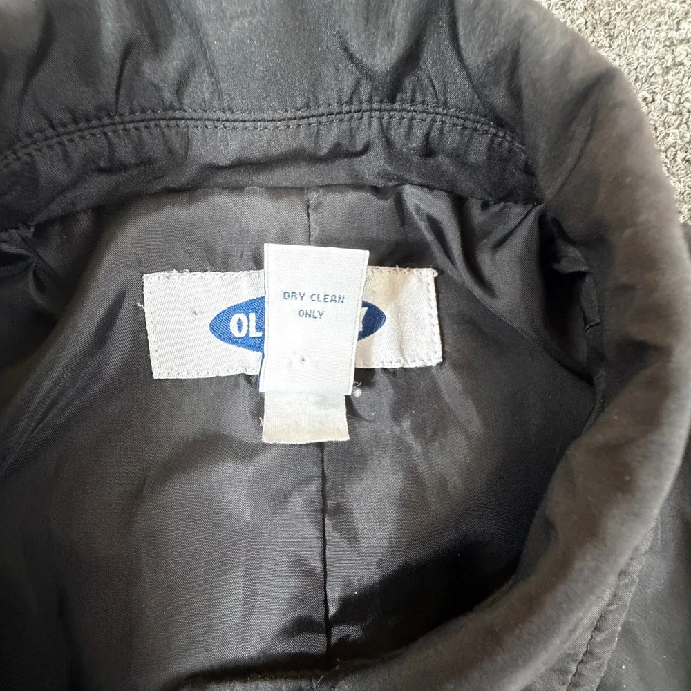 Old Navy Womens Black Car Coat Mid Length Hidden Button Jacket Size S RN 54023